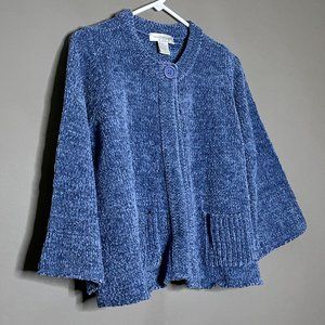 Newport News One Button Bell Sleeves‎ Crochet Coat Size Small